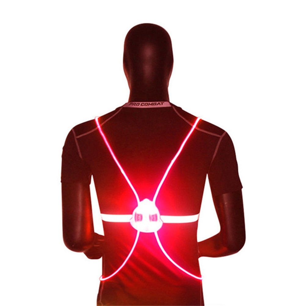 Reflective Vest Cycling - Gilet Riflettente LED 360° per Esterni,