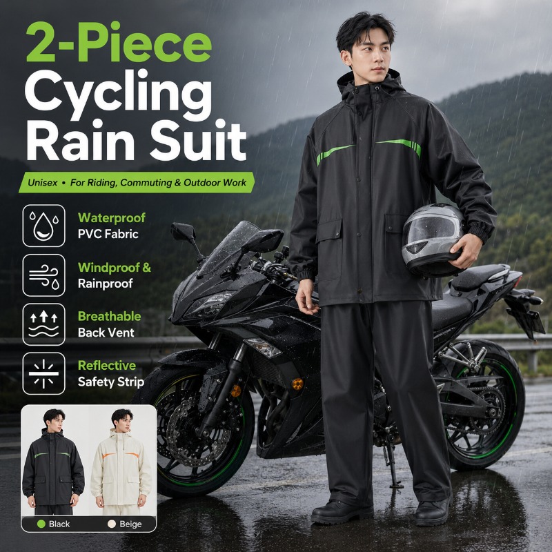 Cycling Commuter Rain Jacket - Completo Impermeabile da Ciclismo Unisex in