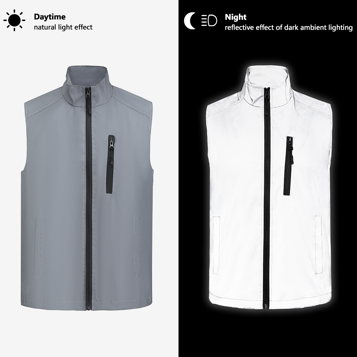 Reflective Vest Cycling - Giacca Riflettente Senza Maniche per Motociclisti,